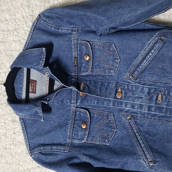 Wrangler made in japan 100% cotton denim jean jacket small - Picture 2 of 9